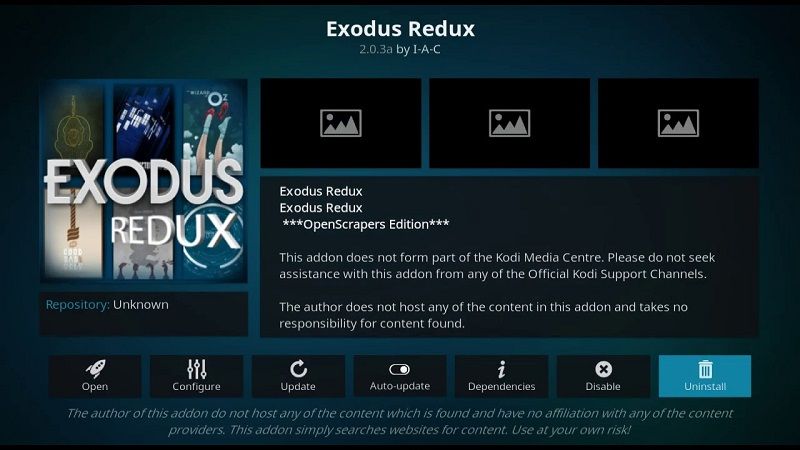 exodus redux failed to install dependency